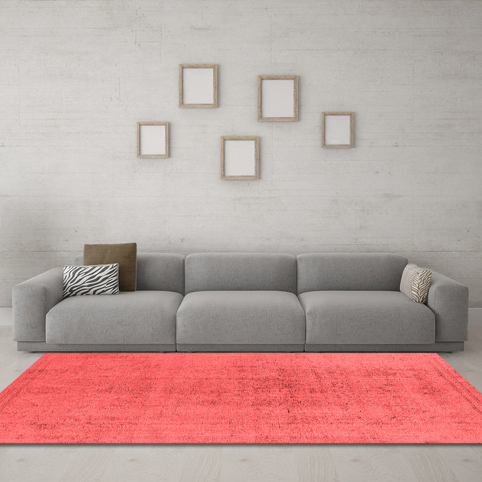 Industrial Red Washable Rugs