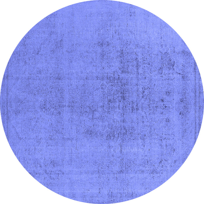 Round Oriental Blue Industrial Rug, urb2244blu