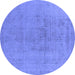 Round Oriental Blue Industrial Rug, urb2244blu