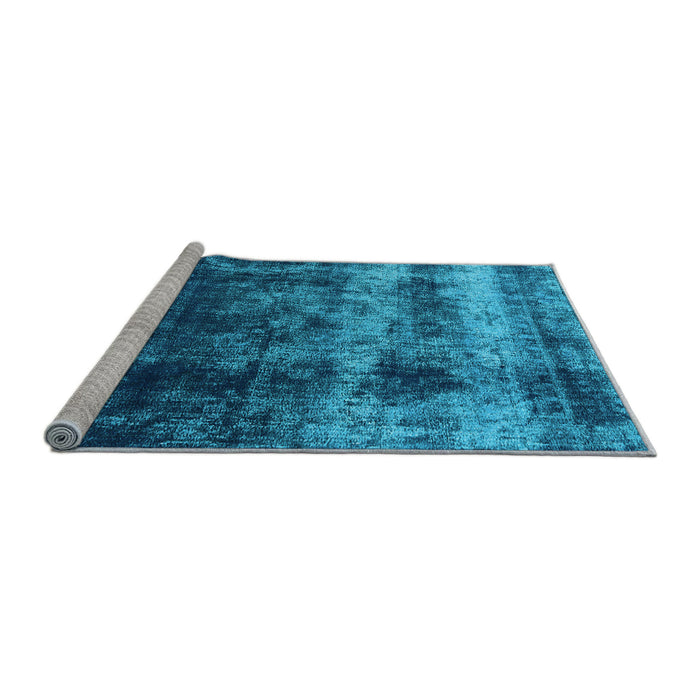 Sideview of Machine Washable Oriental Light Blue Industrial Rug, wshurb2245lblu