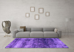 Machine Washable Oriental Purple Industrial Area Rugs in a Living Room, wshurb2245pur