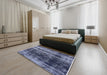 Machine Washable Industrial Modern Light Purple Blue Rug in a Bedroom, wshurb2245