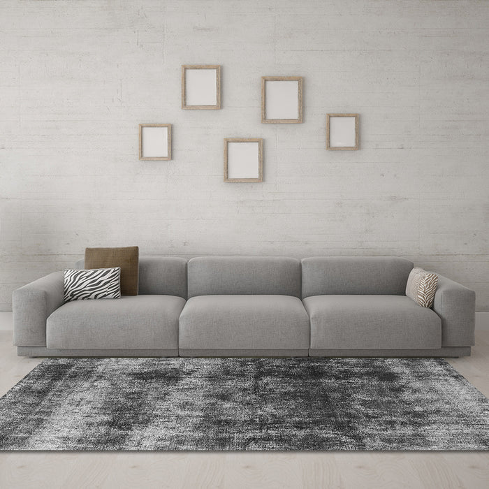 Machine Washable Oriental Gray Industrial Rug in a Living Room,, wshurb2245gry
