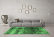 Machine Washable Oriental Emerald Green Industrial Area Rugs in a Living Room,, wshurb2245emgrn