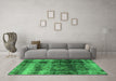 Machine Washable Oriental Green Industrial Area Rugs in a Living Room,, wshurb2245grn