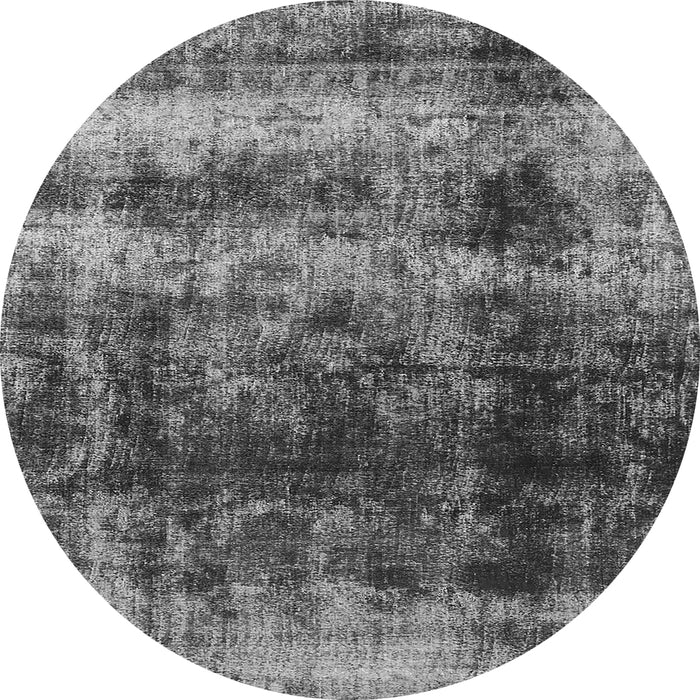 Round Oriental Gray Industrial Rug, urb2245gry