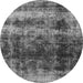 Round Oriental Gray Industrial Rug, urb2245gry