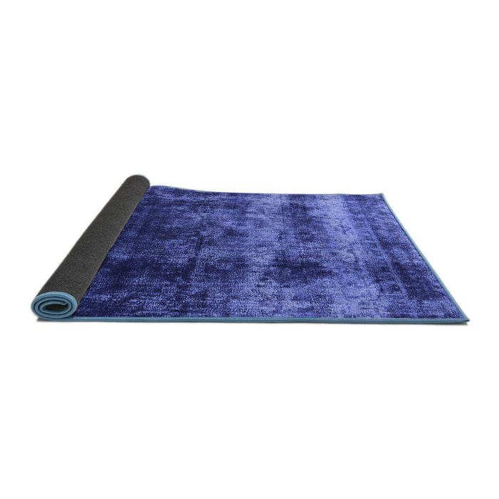 Sideview of Oriental Blue Industrial Rug, urb2245blu