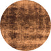 Round Oriental Orange Industrial Rug, urb2245org