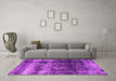 Machine Washable Oriental Pink Industrial Rug in a Living Room, wshurb2245pnk