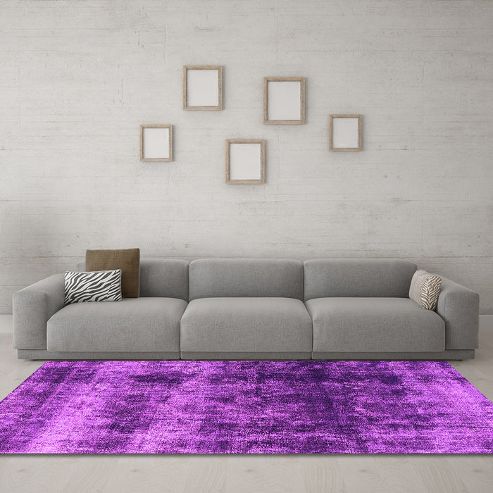 Machine Washable Oriental Pink Industrial Rug in a Living Room, wshurb2245pnk