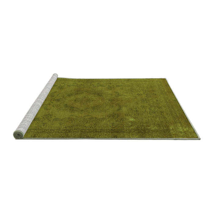 Sideview of Machine Washable Oriental Green Industrial Area Rugs, wshurb2246grn