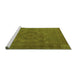 Sideview of Machine Washable Oriental Green Industrial Area Rugs, wshurb2246grn