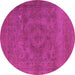 Round Oriental Purple Industrial Rug, urb2246pur