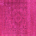 Square Machine Washable Oriental Pink Industrial Rug, wshurb2246pnk