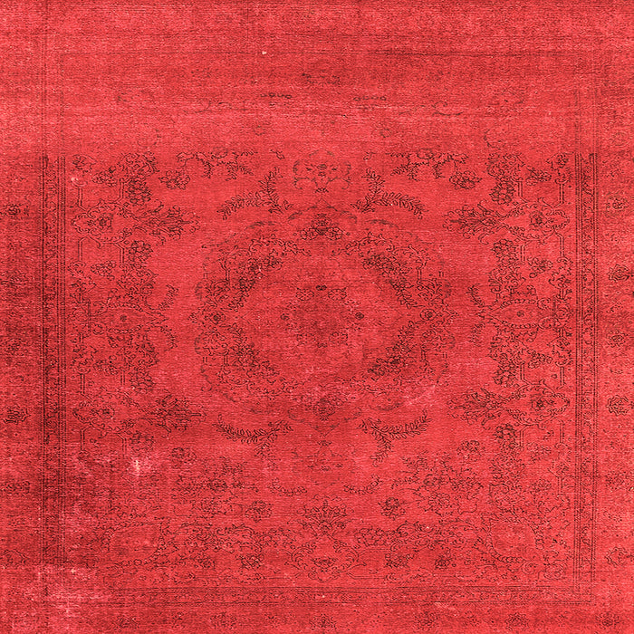 Square Machine Washable Oriental Orange Industrial Area Rugs, wshurb2246org