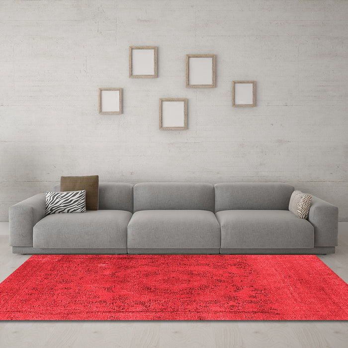 Industrial Red Washable Rugs