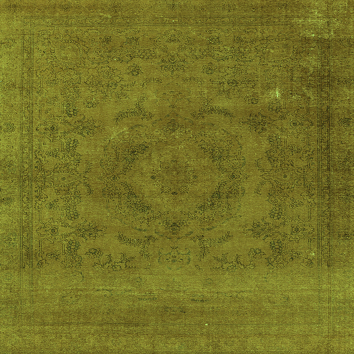 Square Machine Washable Oriental Green Industrial Area Rugs, wshurb2246grn