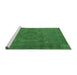 Sideview of Machine Washable Oriental Emerald Green Industrial Area Rugs, wshurb2246emgrn