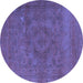 Round Oriental Blue Industrial Rug, urb2246blu