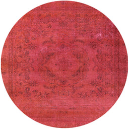 Round Machine Washable Industrial Modern Red Rug, wshurb2246