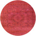 Round Machine Washable Industrial Modern Red Rug, wshurb2246