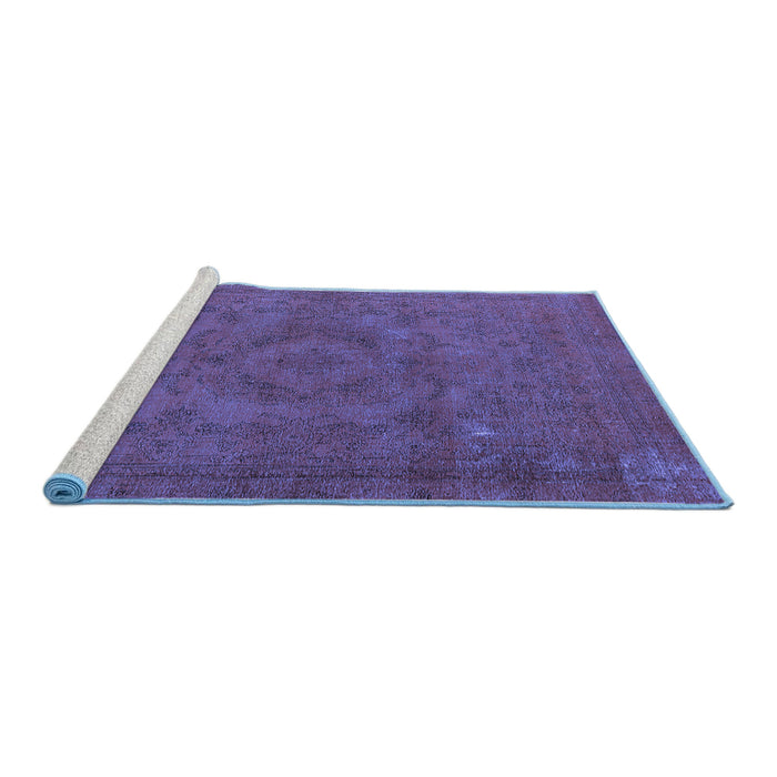 Sideview of Machine Washable Oriental Blue Industrial Rug, wshurb2246blu