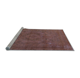 Sideview of Machine Washable Oriental Light Blue Industrial Rug, wshurb2246lblu