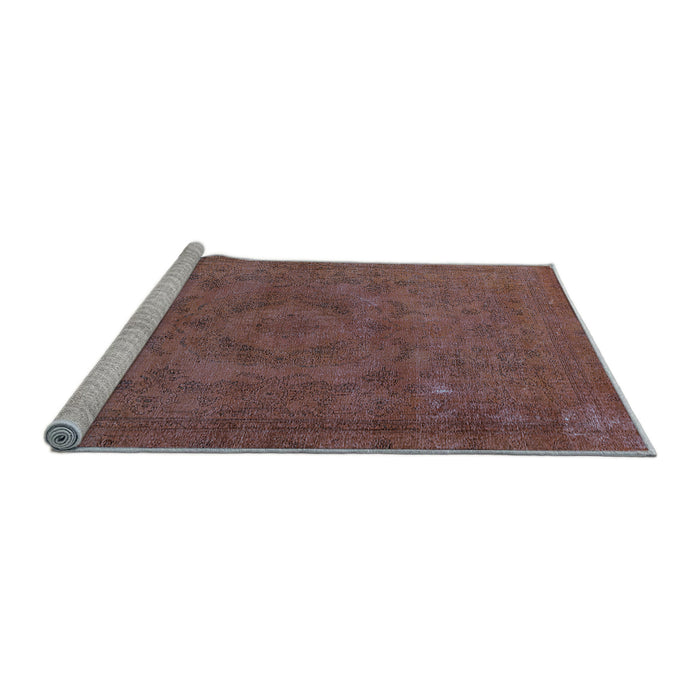 Sideview of Machine Washable Oriental Light Blue Industrial Rug, wshurb2246lblu