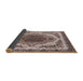 Sideview of Mid-Century Modern Reddish Brown Oriental Rug, urb2247