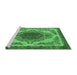 Sideview of Machine Washable Oriental Emerald Green Industrial Area Rugs, wshurb2247emgrn