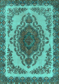 Oriental Turquoise Industrial Rug, urb2247turq