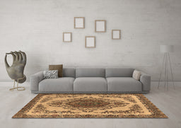 Machine Washable Oriental Brown Industrial Rug in a Living Room,, wshurb2247brn