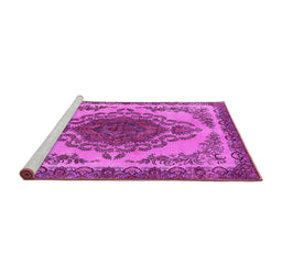 Sideview of Machine Washable Oriental Pink Industrial Rug, wshurb2247pnk