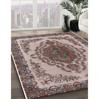 Mid-Century Modern Reddish Brown Oriental Rug, urb2247