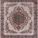 Square Mid-Century Modern Reddish Brown Oriental Rug, urb2247