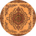 Round Oriental Orange Industrial Rug, urb2247org