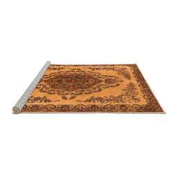Sideview of Machine Washable Oriental Orange Industrial Area Rugs, wshurb2247org
