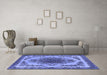 Machine Washable Oriental Blue Industrial Rug in a Living Room, wshurb2247blu