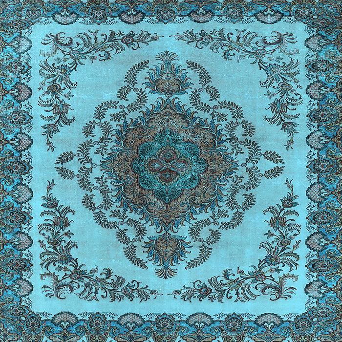 Square Oriental Light Blue Industrial Rug, urb2247lblu