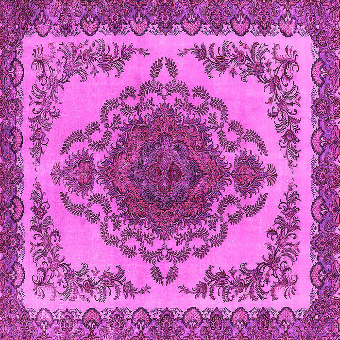 Square Machine Washable Oriental Pink Industrial Rug, wshurb2247pnk