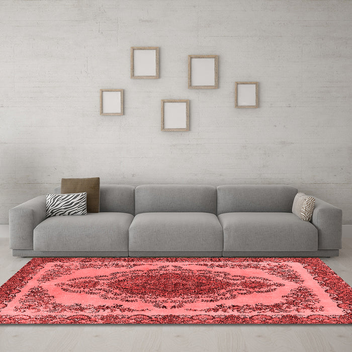 Industrial Red Washable Rugs