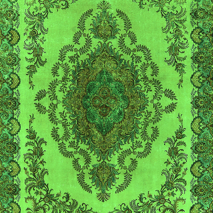 Machine Washable Oriental Green Industrial Area Rugs, wshurb2247grn