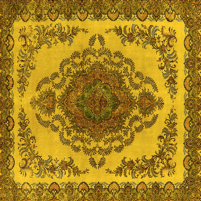 Square Oriental Yellow Industrial Rug, urb2247yw