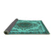 Sideview of Oriental Turquoise Industrial Rug, urb2247turq