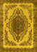 Machine Washable Oriental Yellow Industrial Rug, wshurb2247yw