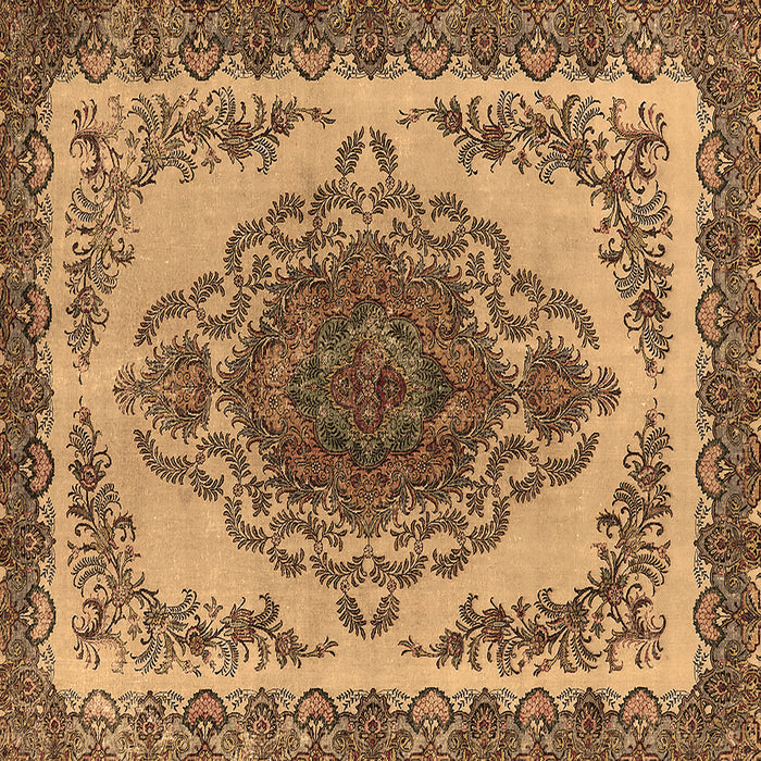 Square Machine Washable Oriental Brown Industrial Rug, wshurb2247brn