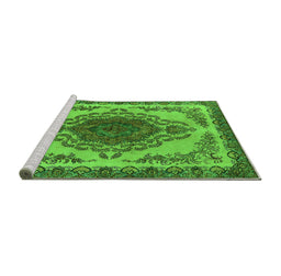 Sideview of Machine Washable Oriental Green Industrial Area Rugs, wshurb2247grn