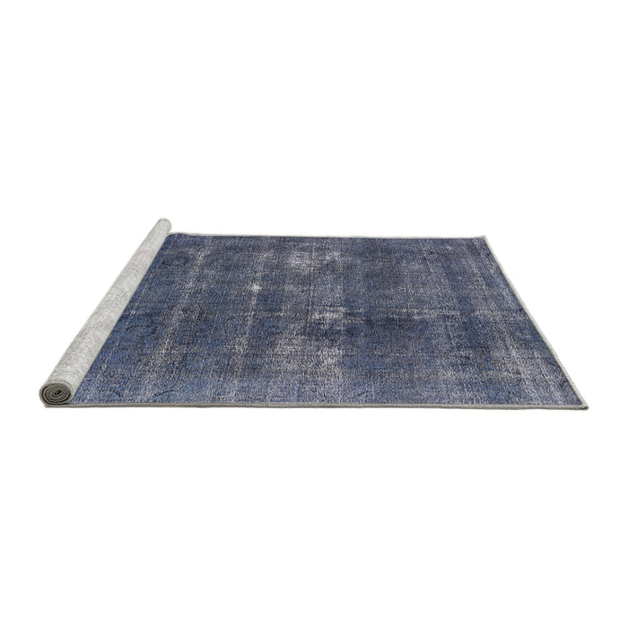 Sideview of Machine Washable Industrial Modern Purple Navy Blue Rug, wshurb2248