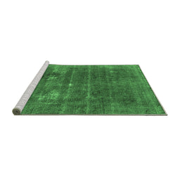Sideview of Machine Washable Oriental Emerald Green Industrial Area Rugs, wshurb2248emgrn